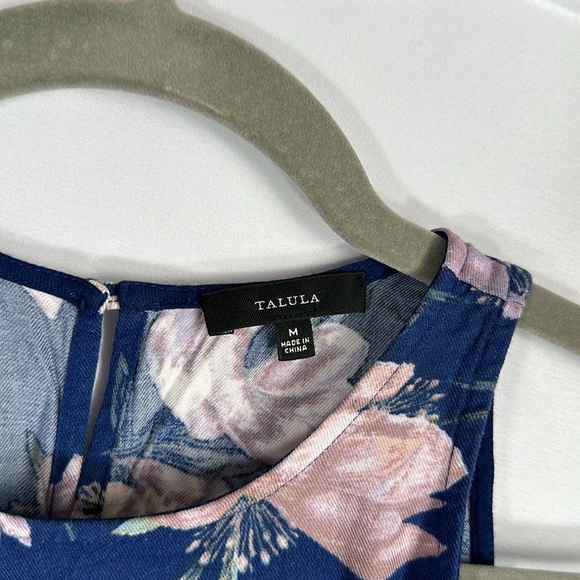 Talula Navy Blue & Pink Floral Cropped Tank Top Size Medium - Picture 7 of 10